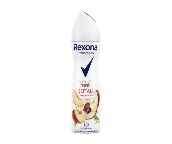 Rexona Motionsense Kadın Sprey Deodorant Natural Fresh Şeftalı + Limon Otu Tozu 150 ml