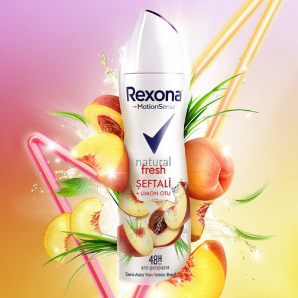 Rexona Motionsense Kadın Sprey Deodorant Natural Fresh Şeftalı + Limon Otu Tozu 150 ml - 5
