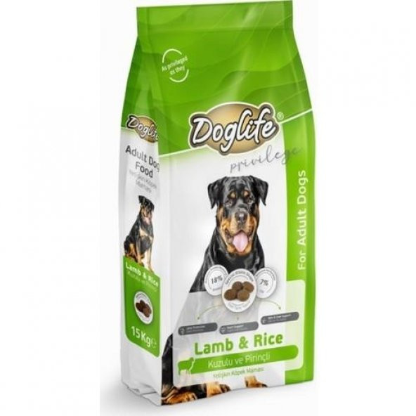DOGLİFE KUZUETLİ YETİŞKİN KÖPEK MAMASI 15KG
