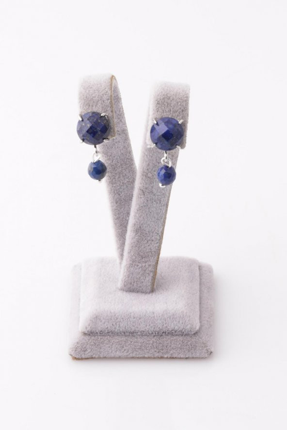 Lapis Lazuli Doğal Taş Küpe - 2