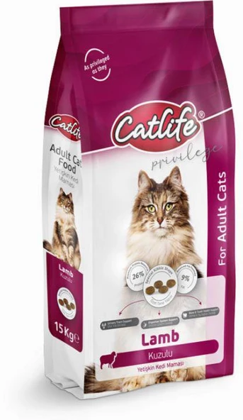 CATLİFE KUZUETLİ YETİŞKİN KEDİ MAMASI 15KG