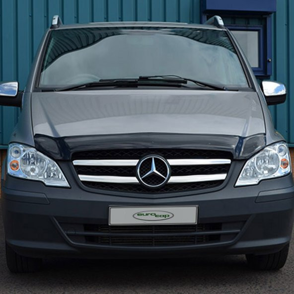 Mercedes Vito W639 Ön Kaput Maskesi Koruma Rüzgarlığı Deflektör 3mm Akrilik Parlak Siyah 2011-2014 - 3