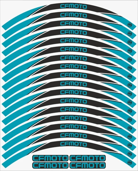 CF MOTO 250 NK Jant Şeridi Turkuaz - Resim 2