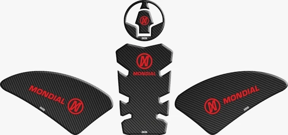 Mondial Drift 125 L Tank Pad Karbon Kırmızı ürün görseli