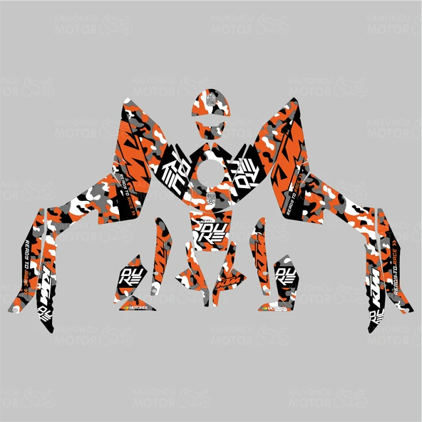 KTM Duke 390 Camouflage Design Sticker Set (2011-2016) - 2