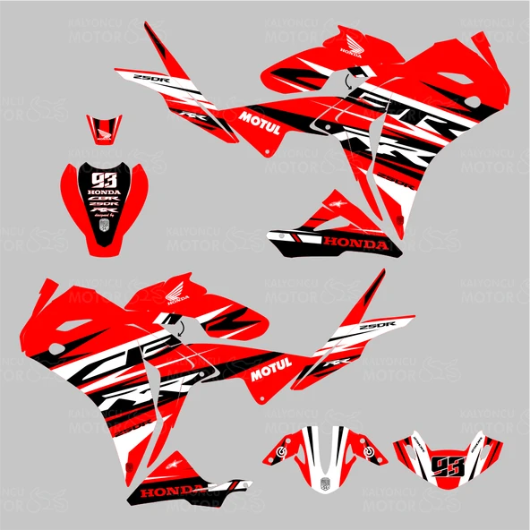 Honda CBR 250 R Eski Kasa RR Lines Design Sticker Set Kırmızı-Siyah-Beyaz - 2