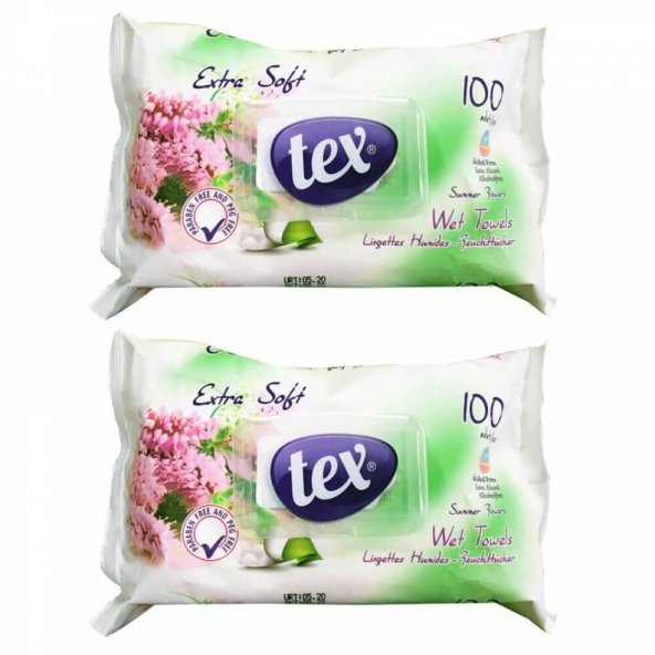 Tex Islak Mendil Yaz Çiçeği 2 Li Paket