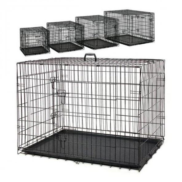 Katlanabilir Tepsili Kedi Köpek Kafesi 91.5x56x63.5 Cm
