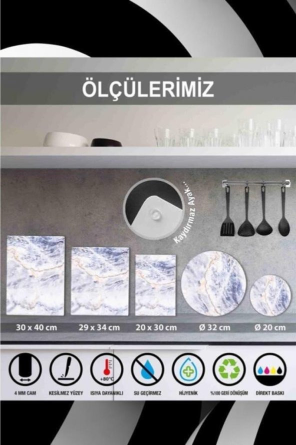 60x70 cm Koyu Ahşap Desenli Cam Ocak arkası Koruyucu - Resim 4