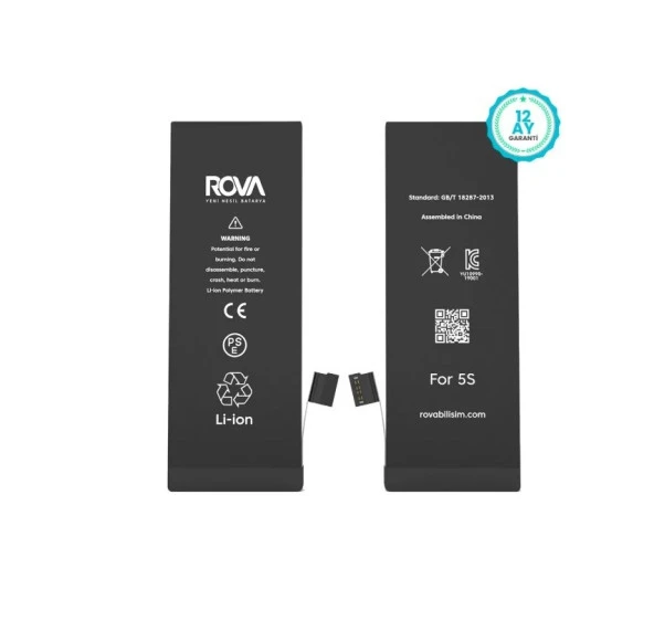 Rova İphone 5S Batarya Pil Güçlendirilmiş 2010mAh KVK Garantili