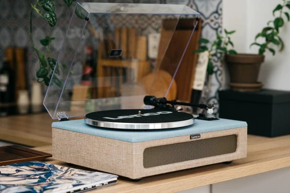 Lenco LS-440 BUBG Mavi Krem 4 Hoparlörlü Bluetoothlu Pikap Plak Çalar - 12