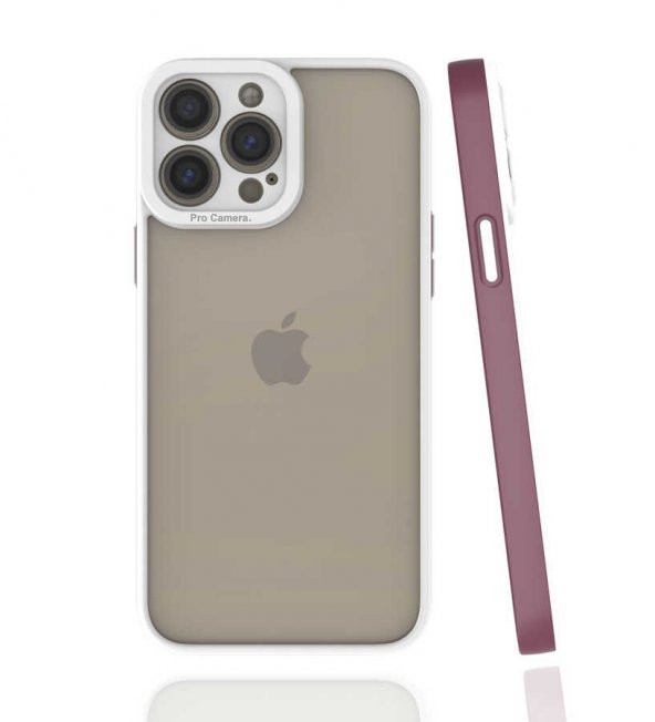 iPhone 13 Pro Max Kılıf Zore Mima Kenarları Renkli Silikon Kılıf