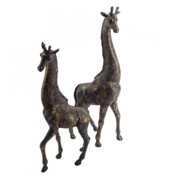 Crearthome Dekoratif Aksesuar 2 li Polyester Zürafa Eskitme - 2