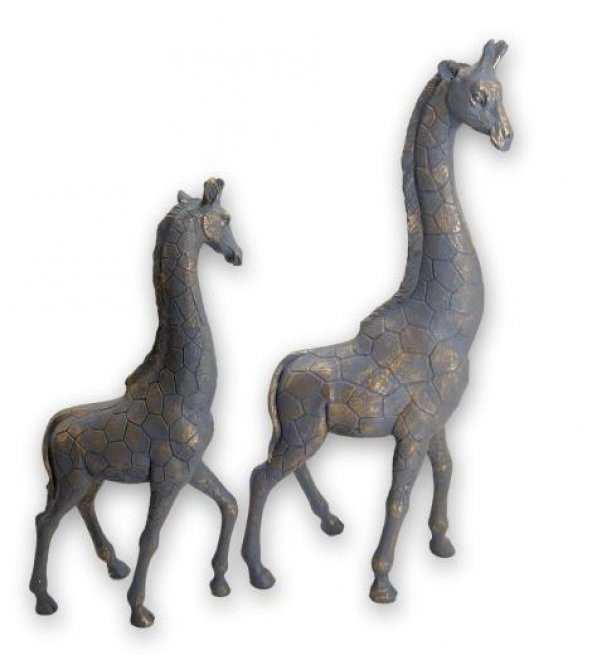 Crearthome Dekoratif Aksesuar 2 li Polyester Zürafa Gri - 2