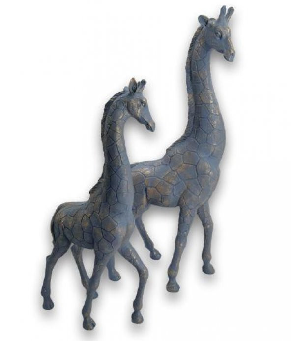 Crearthome Dekoratif Aksesuar 2 li Polyester Zürafa Gri - 3