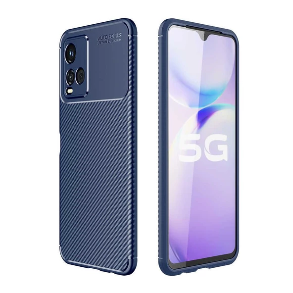 Gpack Vivo Y21S Kılıf Negro Karbon Kamera Korumalı SilikonNano Glass - 4