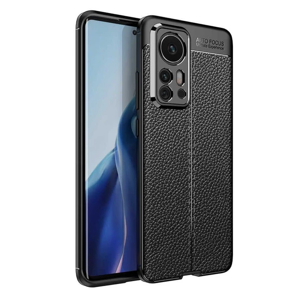 Gpack Xiaomi 12 Pro Kılıf Niss Silikon Deri Görünümlü Kamera Korumalı