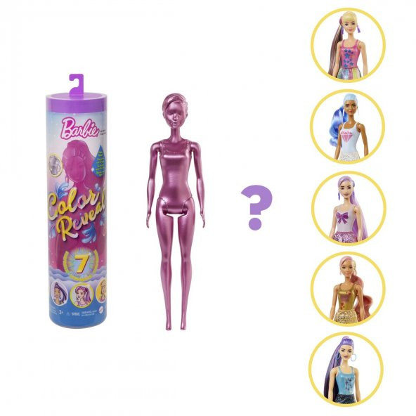 GWC55/GTR93 Barbie® Color Reveal™ Renk Değiştiren Işıltılı Sürpriz Bebekler Serisi / +3 yaş - 6