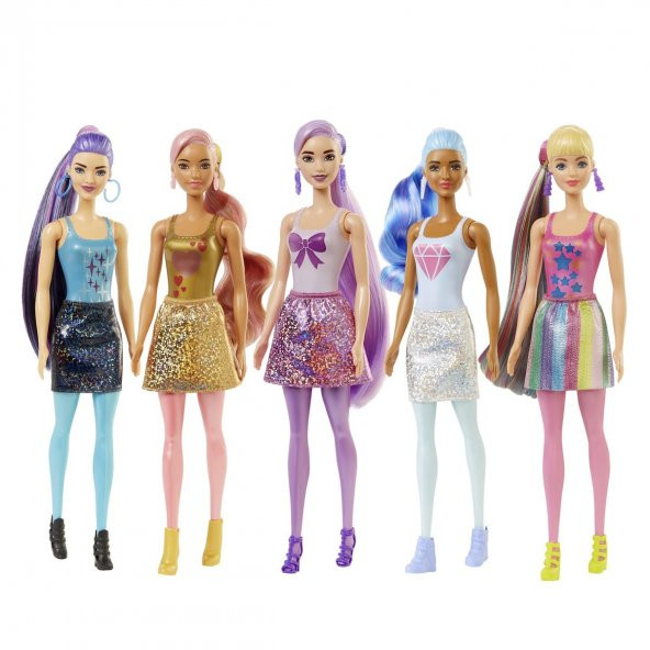 GWC55/GTR93 Barbie® Color Reveal™ Renk Değiştiren Işıltılı Sürpriz Bebekler Serisi / +3 yaş - 10
