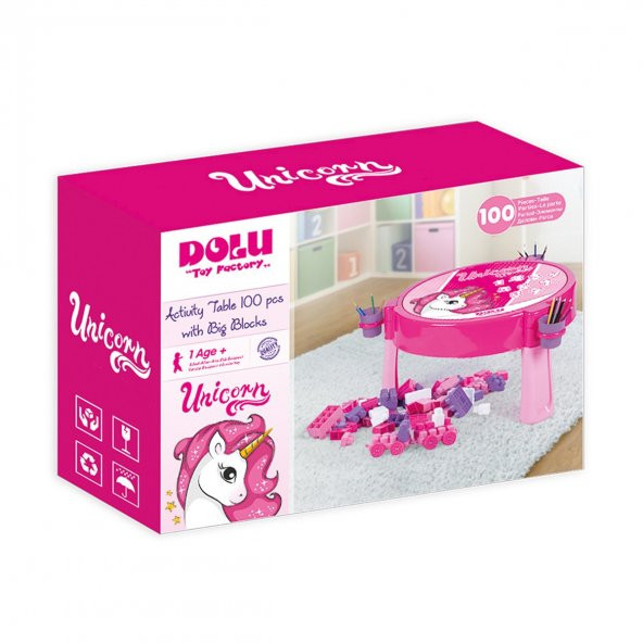 2572 UNICORN 100 PCS BLOKLU AKTIVITE MASASI MONTAJ - 2