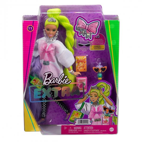 HDJ44 Barbie Extra - Neon Saçlı Bebek