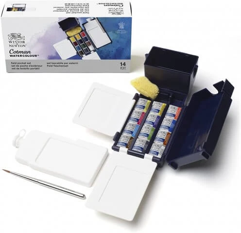 Winsor Newton Cotman Field Box (Kır Tipi) 12'li Suluboya Yarım Tablet ürün görseli