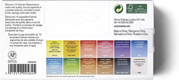 Winsor Newton Cotman Field Box (Kır Tipi) 12'li Suluboya Yarım Tablet - Resim 4