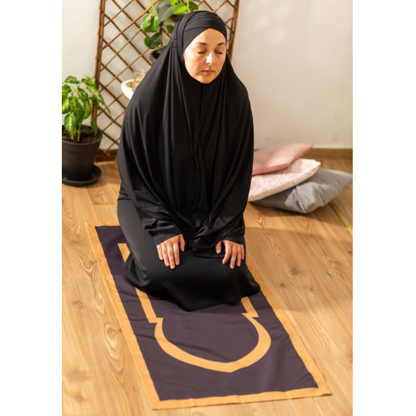 BAHA Portable Prayer Mat Mihrab SEJADAH (BLACK GOLD)