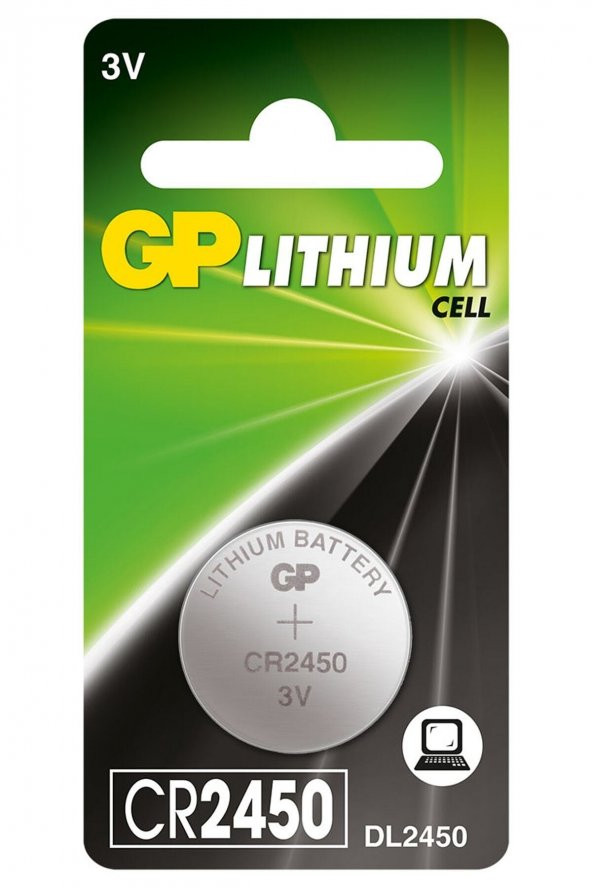 GP Batteries Cr2450 2450 Boy Lityum Düğme Pil, 3 Volt, Tekli Kart