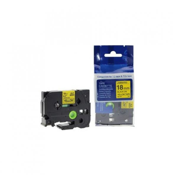 Brother P-Touch Muadili Sarı Etiket 18 Mm Tze-Tape Aze641