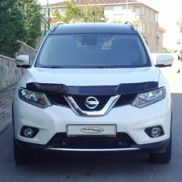 EUROCAP Nissan X-Trail Ön Kaput Maskesi Koruma Rüzgarlığı Deflektör 3mm Akrilik Parlak Siyah 2014- - 3