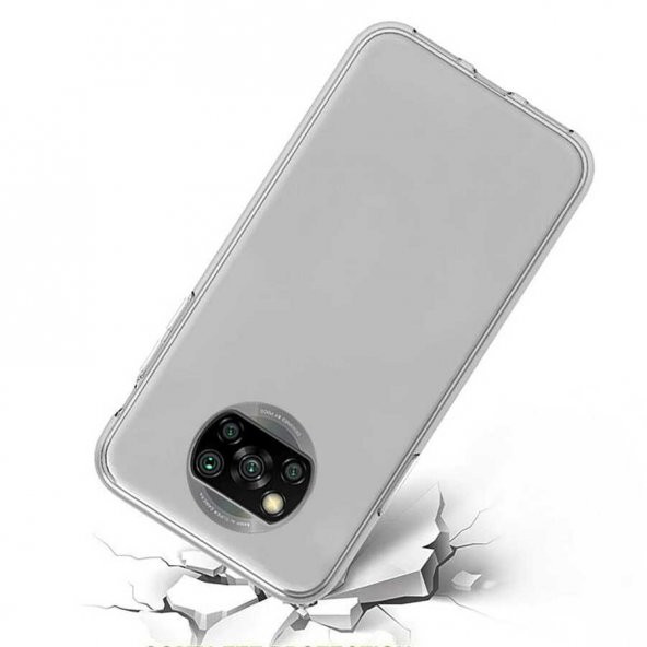 Xiaomi Poco X3 Kılıf 360 Tam Koruma Şeffaf Silikon - 4