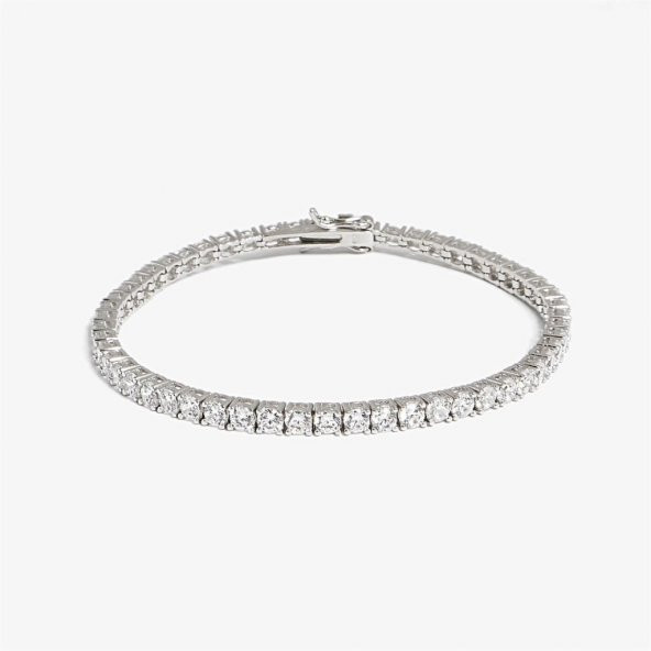 Yuvarlak 925 Ayar Gümüş Su Yolu Bileklik 4.5 MM - Resim 3