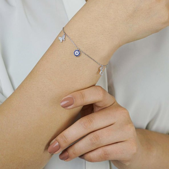 925 Ayar Gümüş Şans Bileklik - Resim 3