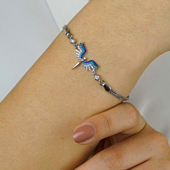 Melek Tasarımlı 925 Ayar Gümüş Kadın Bileklik ürün görseli