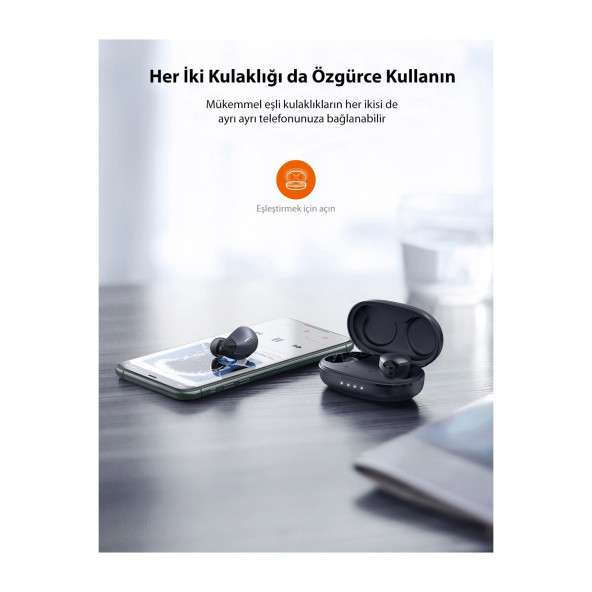 TaoTronics SoundLiberty 79 PRO IPX8 Su Geçirmez Yapay Zekalı Gürültü Engelleyicili Bluetooth Kulaklık 30 Saat Müzik Siyah - 5