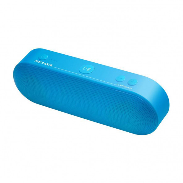 Promate Capsule Mavi - Bluetooth Kablosuz Hoparlör Handsfree Hd Ses 6 Watt Şarjlı