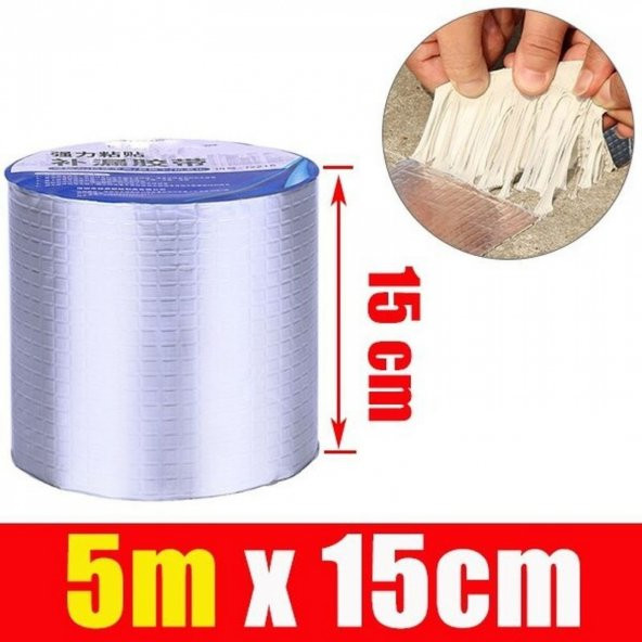 Alüminyum İzolasyon Tamir çatlak Bandı  15 Santim 5 Metre çamur Bant ( 15cm * 5m )