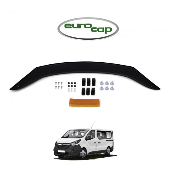 EUROCAP Opel Vivaro Ön Kaput Maskesi Koruma Rüzgarlığı Deflektör 3mm Akrilik Parlak Siyah 2014-2018
