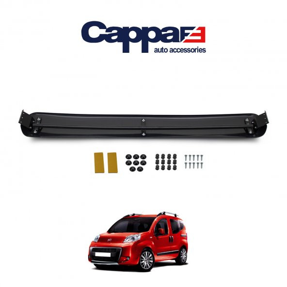 CAPPAFE Peugeot Bipper Ön Cam Güneşliği Siperlik Vizör Şapka Akrilik Terek Piano Black 2007-2016