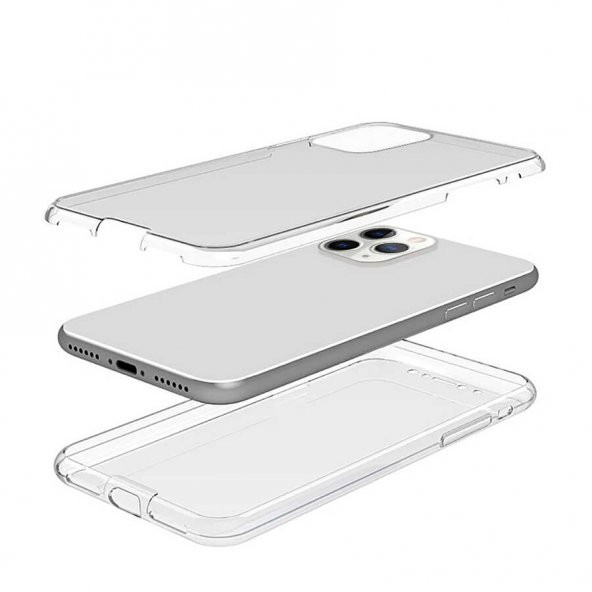 iPhone 11 Pro Max Kılıf  360 Tam Koruma Şeffaf Silikon - 2