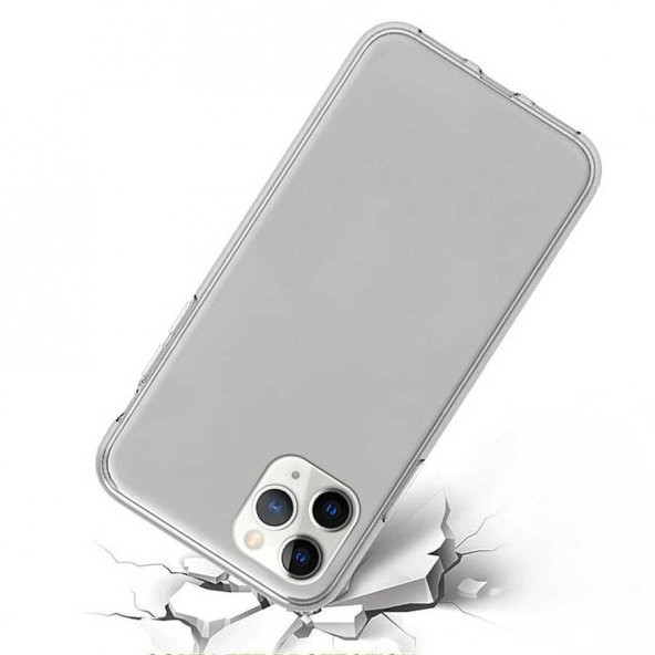 iPhone 11 Pro Max Kılıf  360 Tam Koruma Şeffaf Silikon - 3