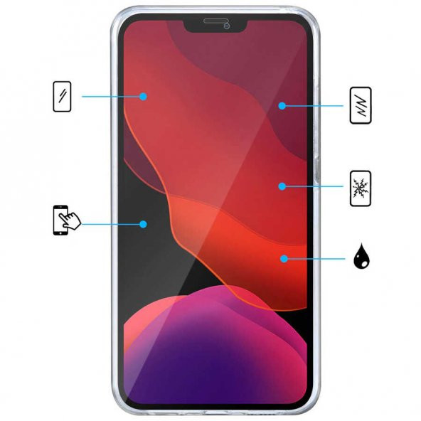 iPhone 11 Pro Max Kılıf  360 Tam Koruma Şeffaf Silikon - 4
