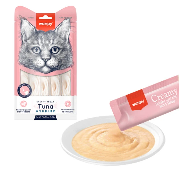Wanpy Ton&Karides -Krema Ödül 5x14gr RA-050  Likit Kedi Ödülü - 2