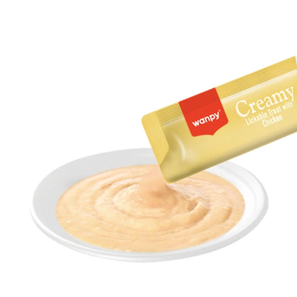 Wanpy Tavuk 12'li-Krema Kedi Ödülü 5x14 gr RA-049  Likit  Kedi Ödülü - 3