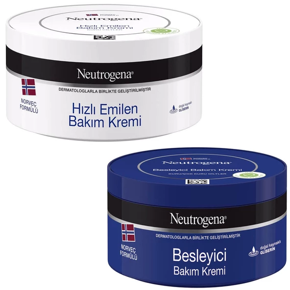 Neutrogena Hızlı Emilen Bakım Kremi 300 ml + Besleyici Bakım Kremi 300 ml