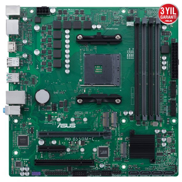 ASUS PRO B550M-C/CSM DDR4 M2 PCIe NVME HDMI DVI PCIe 16X v4.0 AM4 mATX - 2