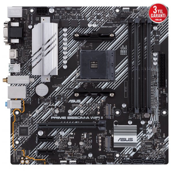 ASUS PRIME B550M-A WIFI II DDR4 HDMI DVI PCIE 16X v4.0 AM4 mATX - 10