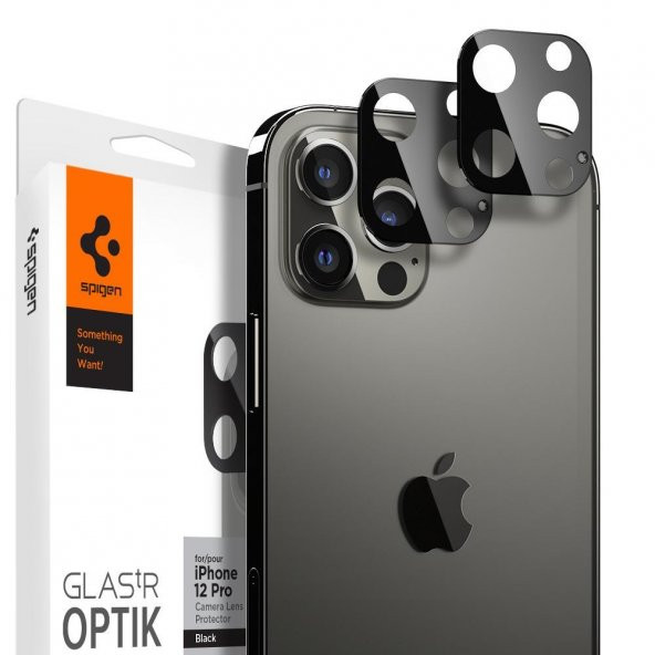 iPhone 12 Pro Kamera Lens Cam Ekran Koruyucu, Spigen Glas.tR Optik (2 Adet)
