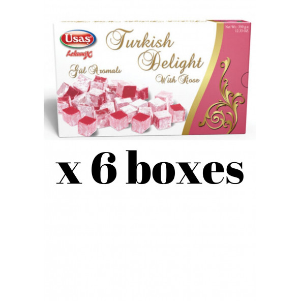 Delight Rose flavored Turkish delight 350 gr X 6 boxes